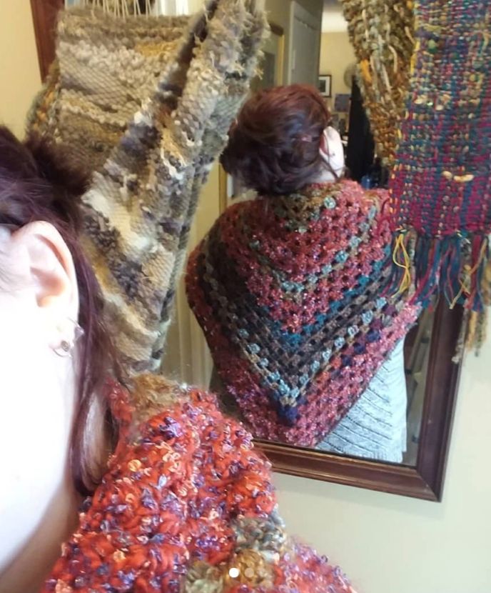 a multicolored shawl